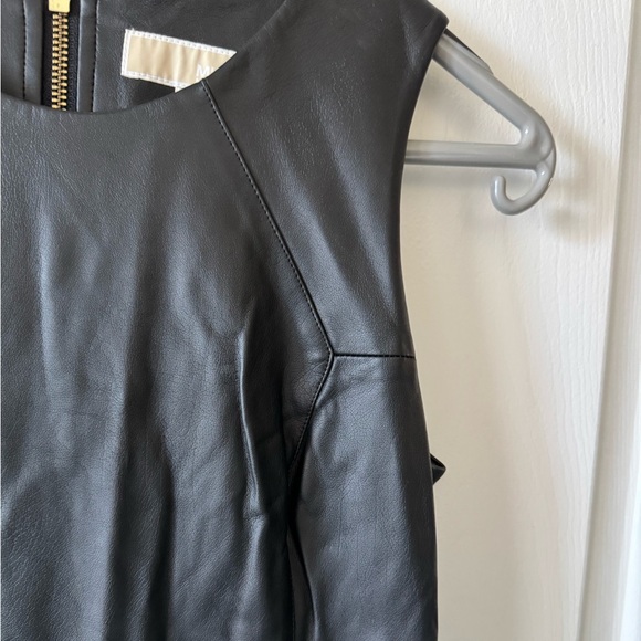 NWOT Michael Kors Faux leather Dress, 0, Black, Sleeveless, Back Zip, Pockets… - Picture 4 of 10